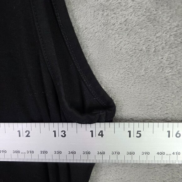 Womens Athleta Black Sleeveless Ruched Midi Dress Rayon Spandex Blend Size M - Picture 5 of 8